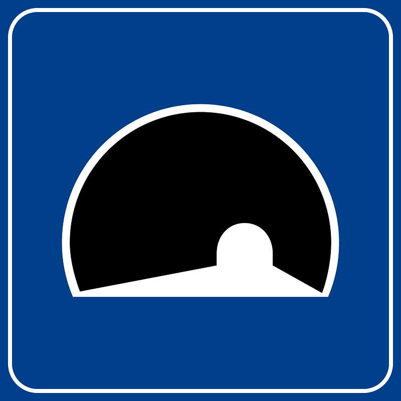 Tunnel sign in Italy