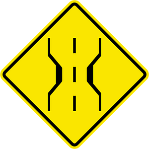Narrow bridge ahead sign in Jamaica