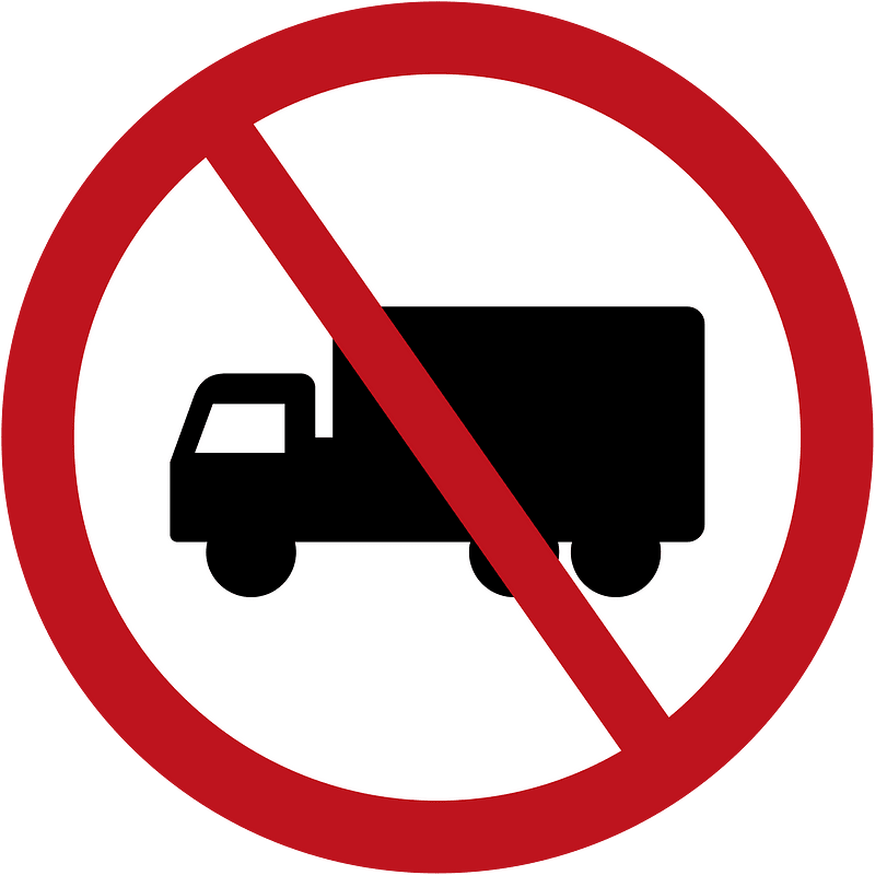No heavy goods vehicles sign in Jamaica