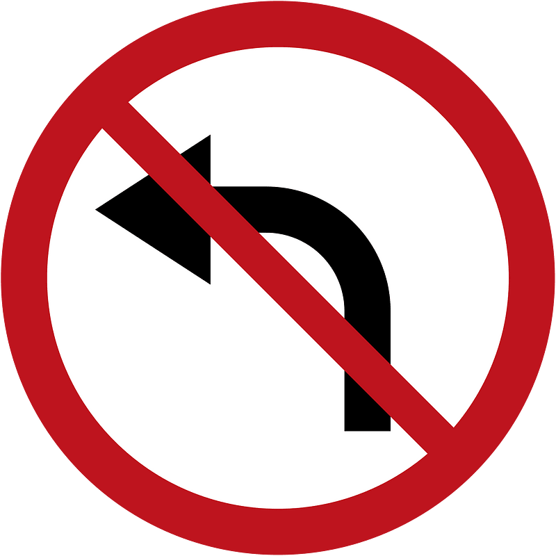 No left turn sign in Jamaica