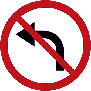 No left turn sign in Jamaica
