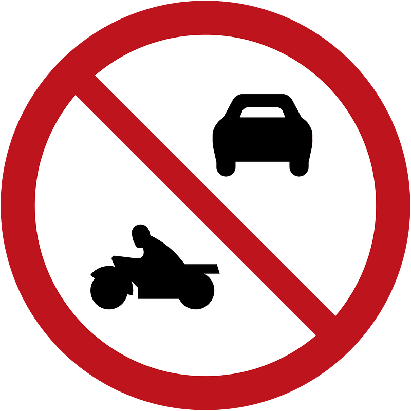 No motor vehicles sign in Jamaica