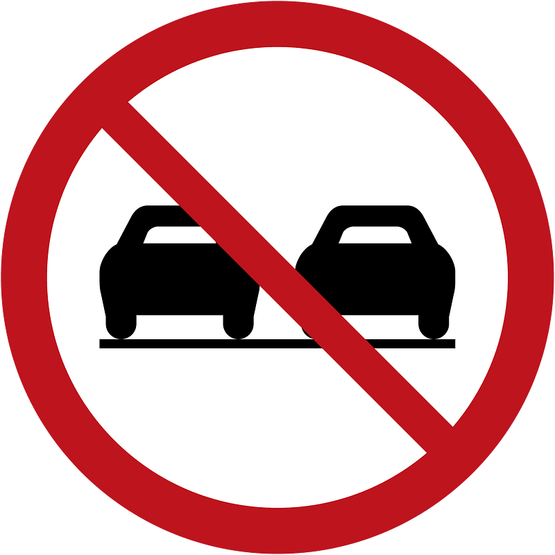 No overtaking sign in Jamaica