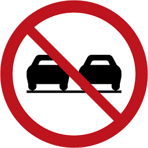 No overtaking sign in Jamaica