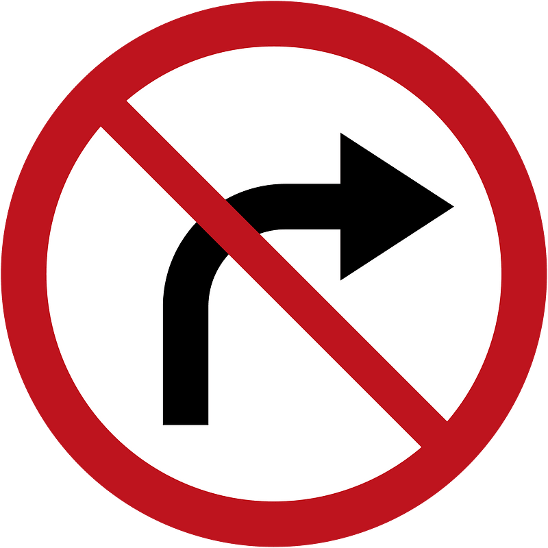 No right turn sign in Jamaica
