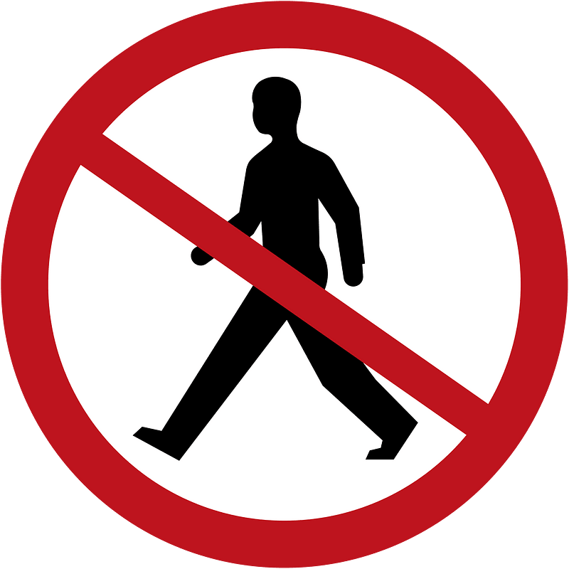 No pedestrians sign in Jamaica