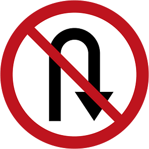 No U-turn sign in Jamaica