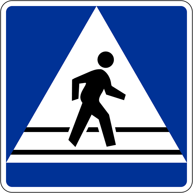 Pedestrian crossing sign in Jamaica