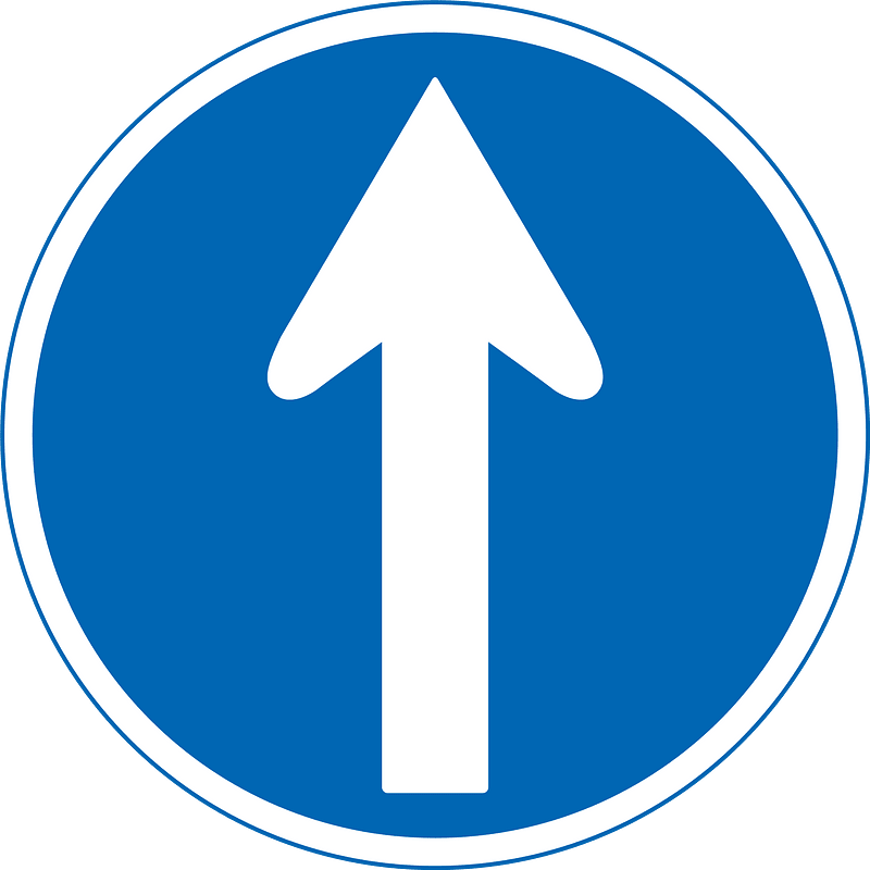 Proceedstraight(no turns) sign in Jamaica