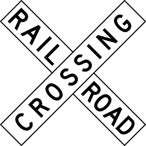 Railroad crossbuck sign in Jamaica