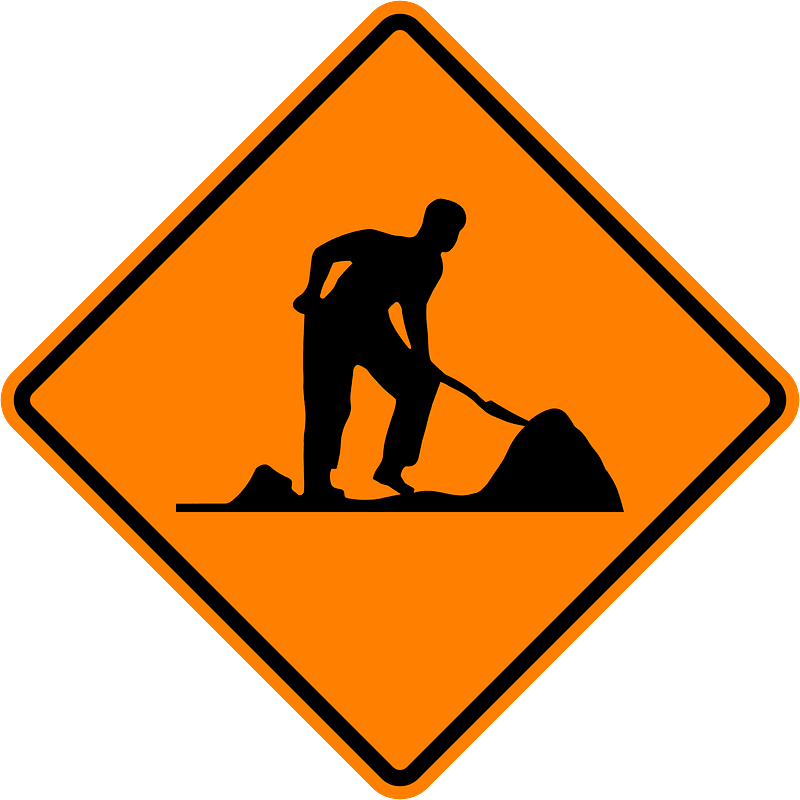 Roadworks sign in Jamaica