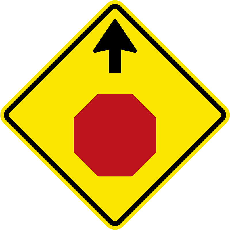 Stop sign ahead sign in Jamaica