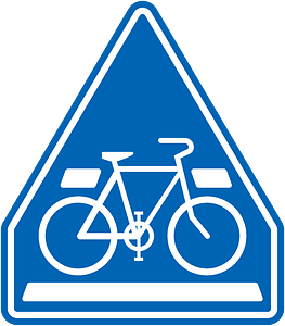 Cyclists crossing sign in Japan