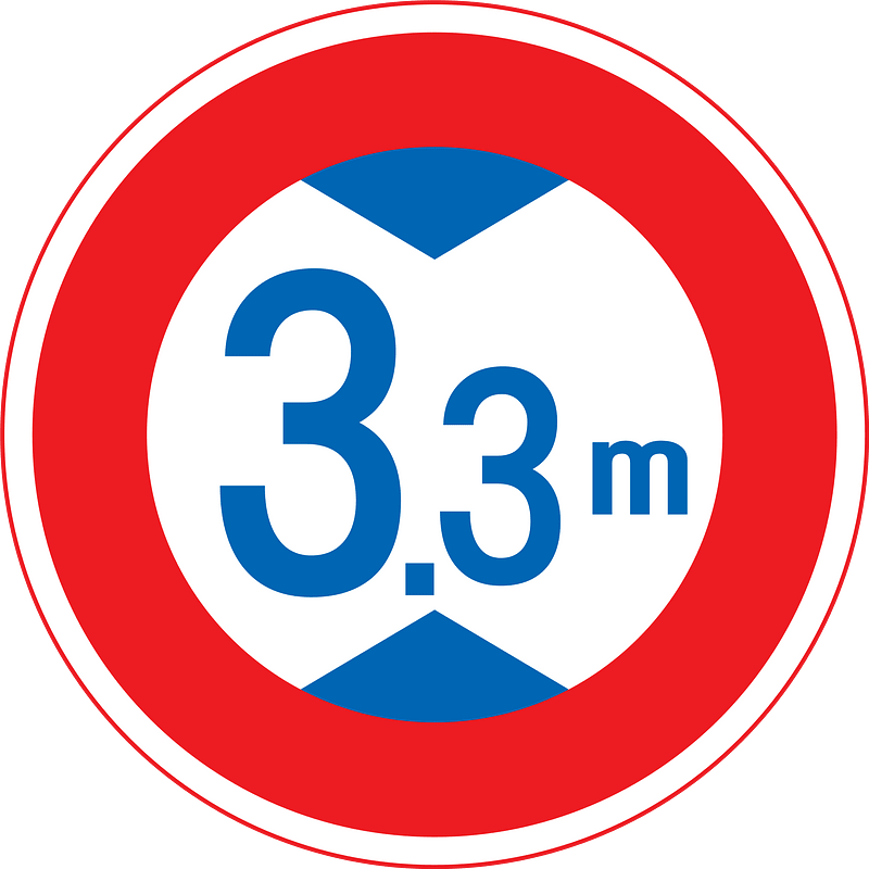 Maximum height sign in Japan
