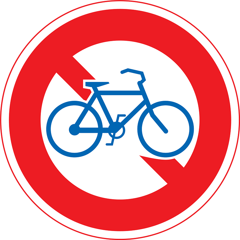 No bicycles sign in Japan