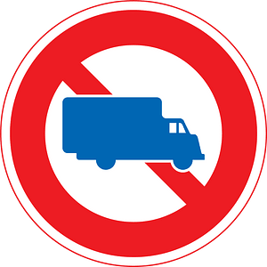 No heavy goods vehicles sign in Japan