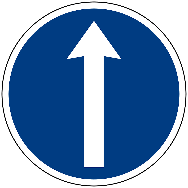 Proceedstraight(no turns) sign in Japan