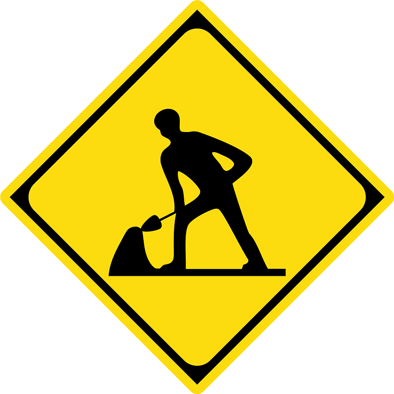 Roadworks sign in Japan