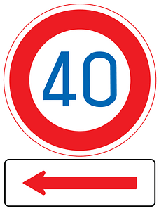 Speed restriction ends sign in Japan