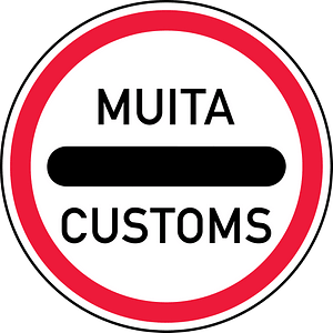 Customs sign in Latvia