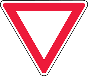 Give Way / Yield sign in Latvia