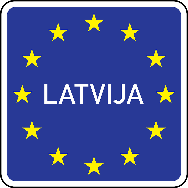 National border sign in Latvia