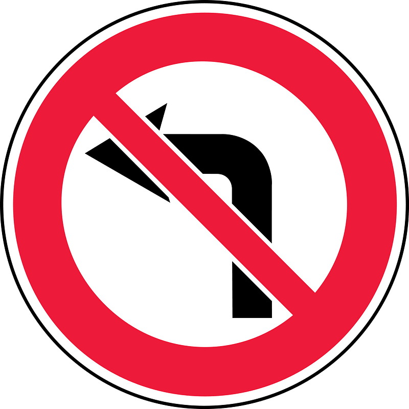 No left turn sign in Latvia