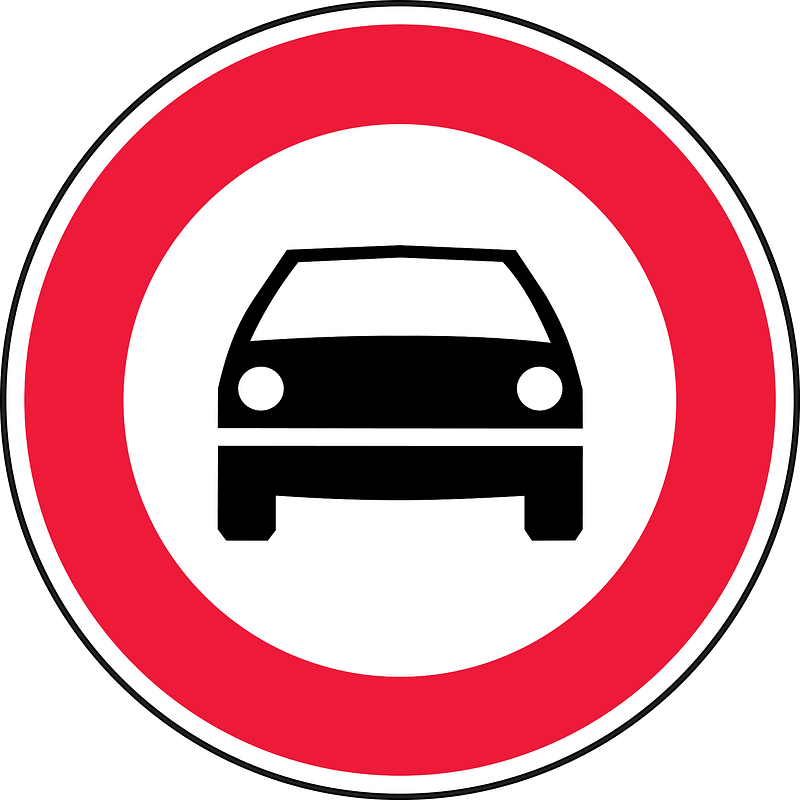 No motor vehicles sign in Latvia