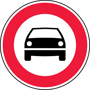 No motor vehicles sign in Latvia