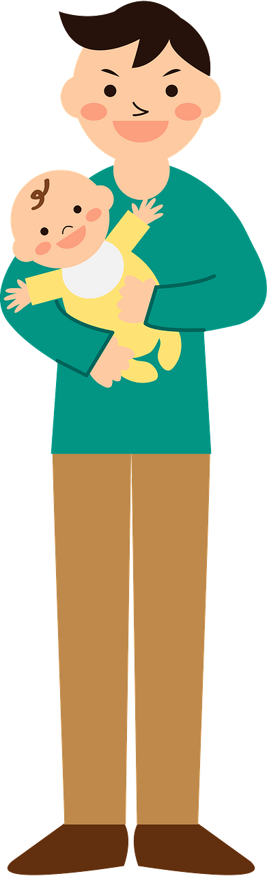 Father is Holding a Baby