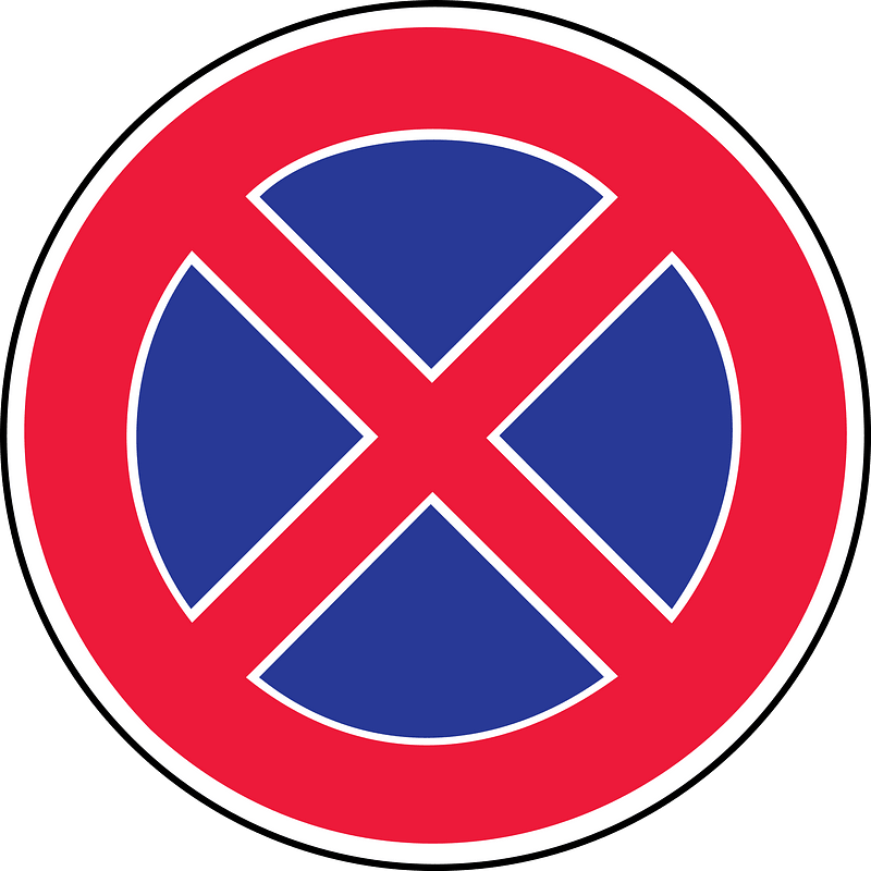 No stopping sign in Latvia