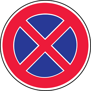 No stopping sign in Latvia