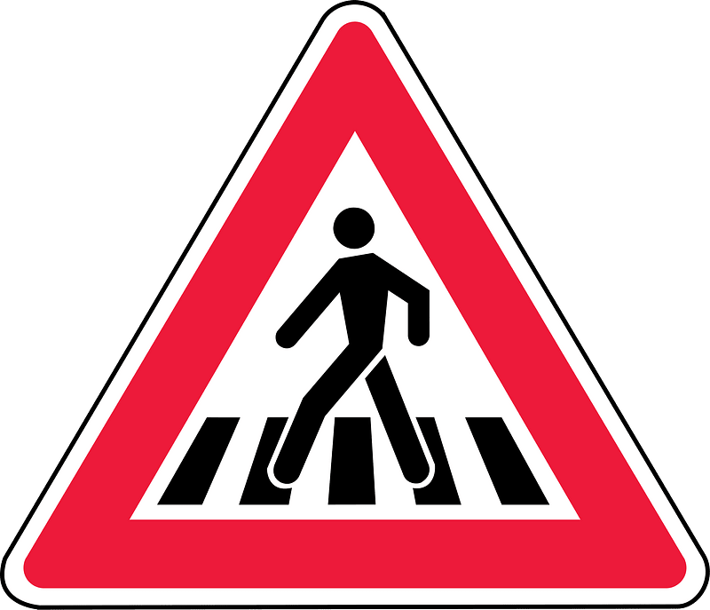 Pedestrian crossing ahead sign in Latvia