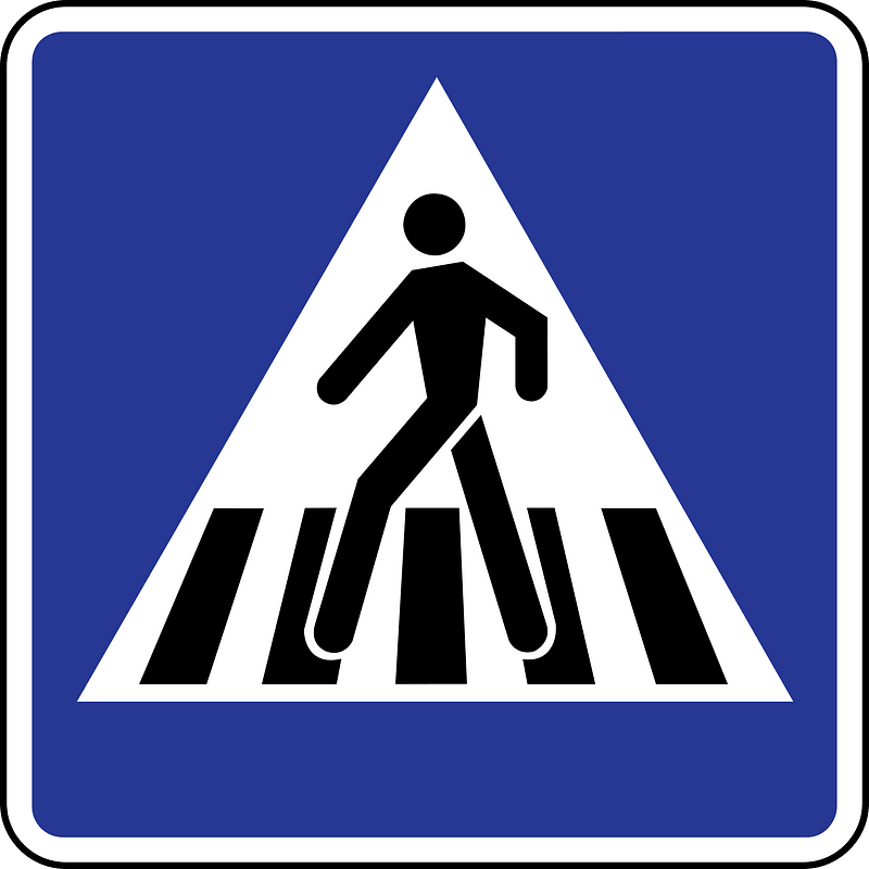 Pedestrian crossing sign in Latvia