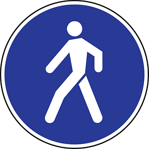 Pedestrians only sign in Latvia