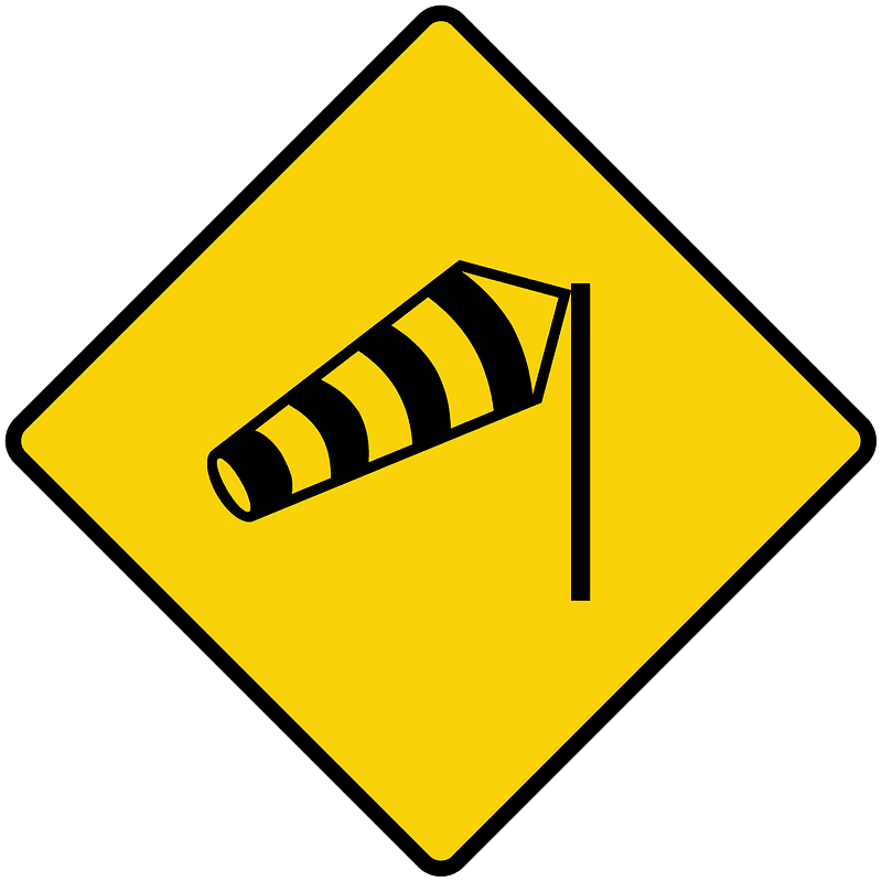Dangerous crosswinds sign in Liberia