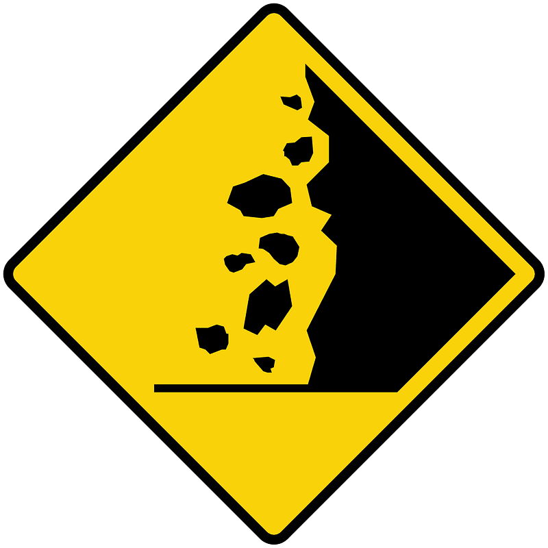 Falling rocks or debris sign in Liberia