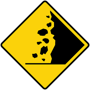 Falling rocks or debris sign in Liberia