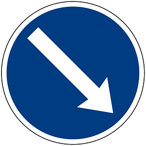 Keep right (or left) sign in Liberia