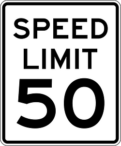 Maximum speed limit sign in Liberia