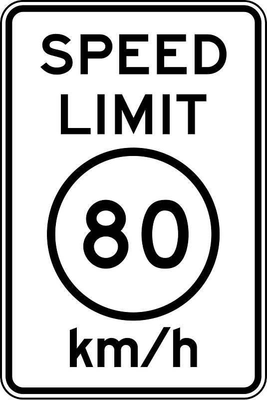 Maximum speed limit sign in Liberia