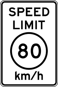 Maximum speed limit sign in Liberia