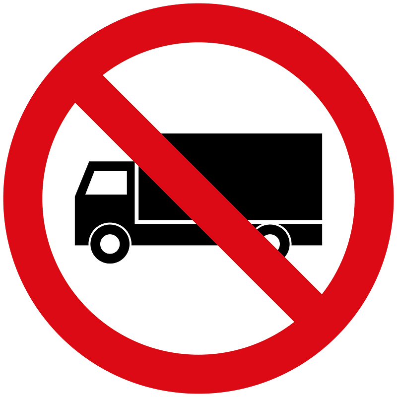 No heavy goods vehicles sign in Liberia