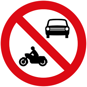 No motor vehicles sign in Liberia