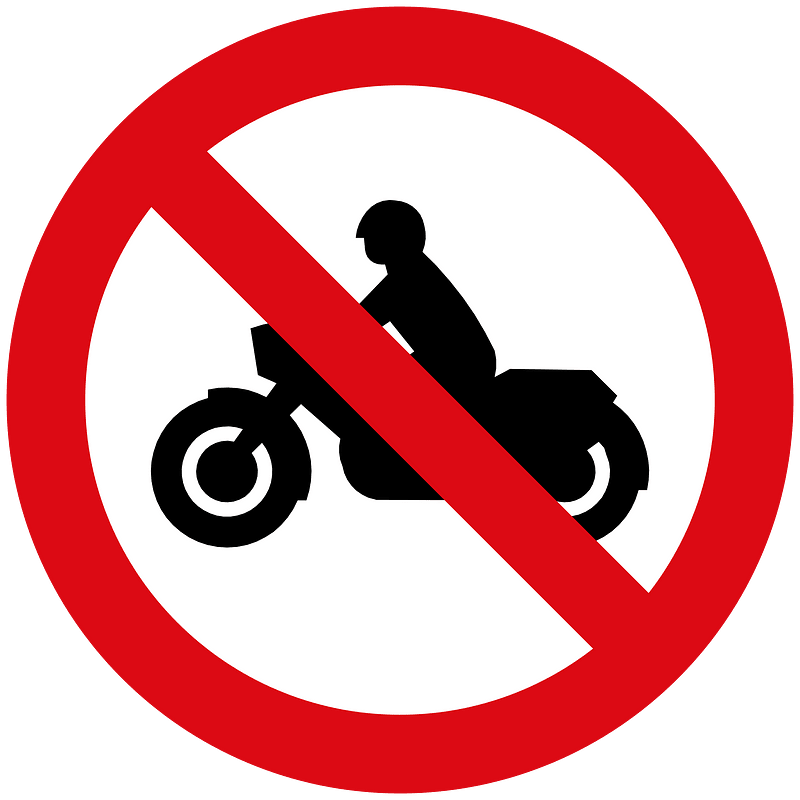 No motorcycles sign in Liberia
