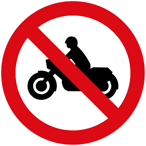 No motorcycles sign in Liberia