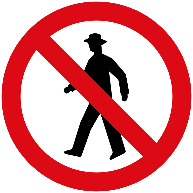 No pedestrians sign in Liberia