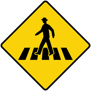 Pedestrian crossing sign in Liberia