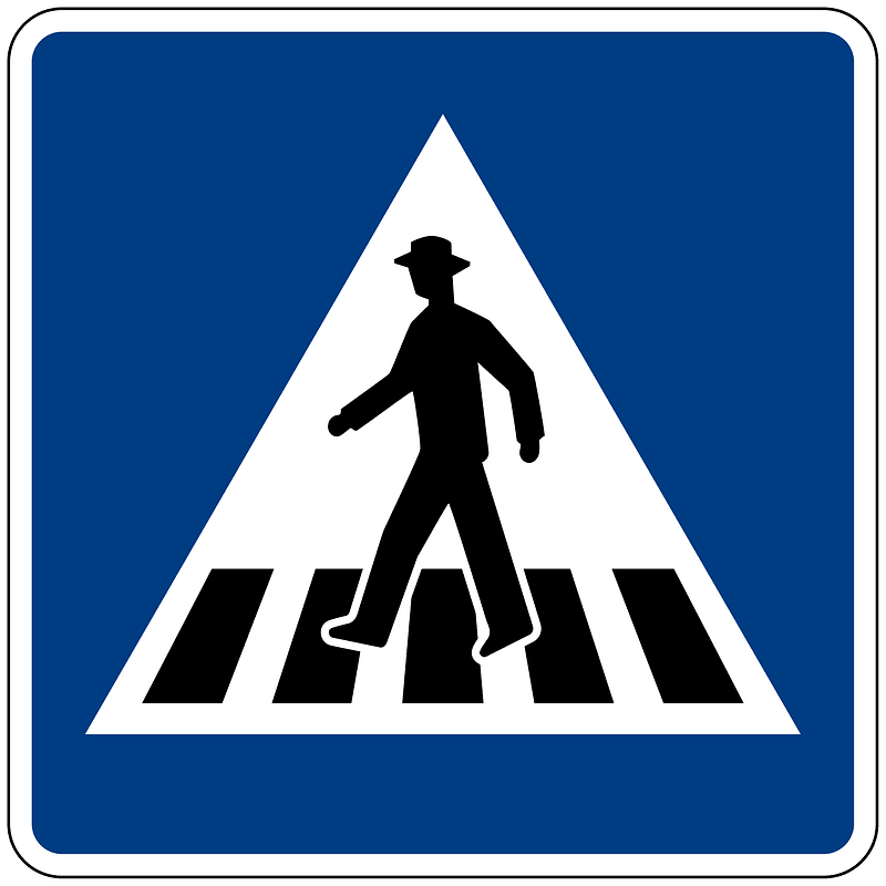 Pedestrian crossing sign in Liberia