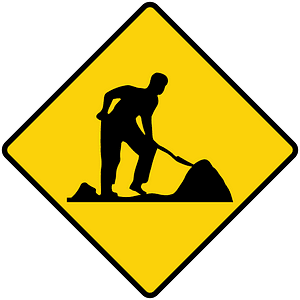 Roadworks sign in Liberia